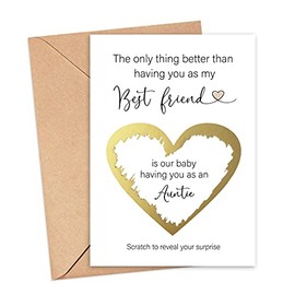 Baby reveal Scratch off card for best friend you're going to be an Auntie pregnancy announcement cards W06 BESTFRIEND