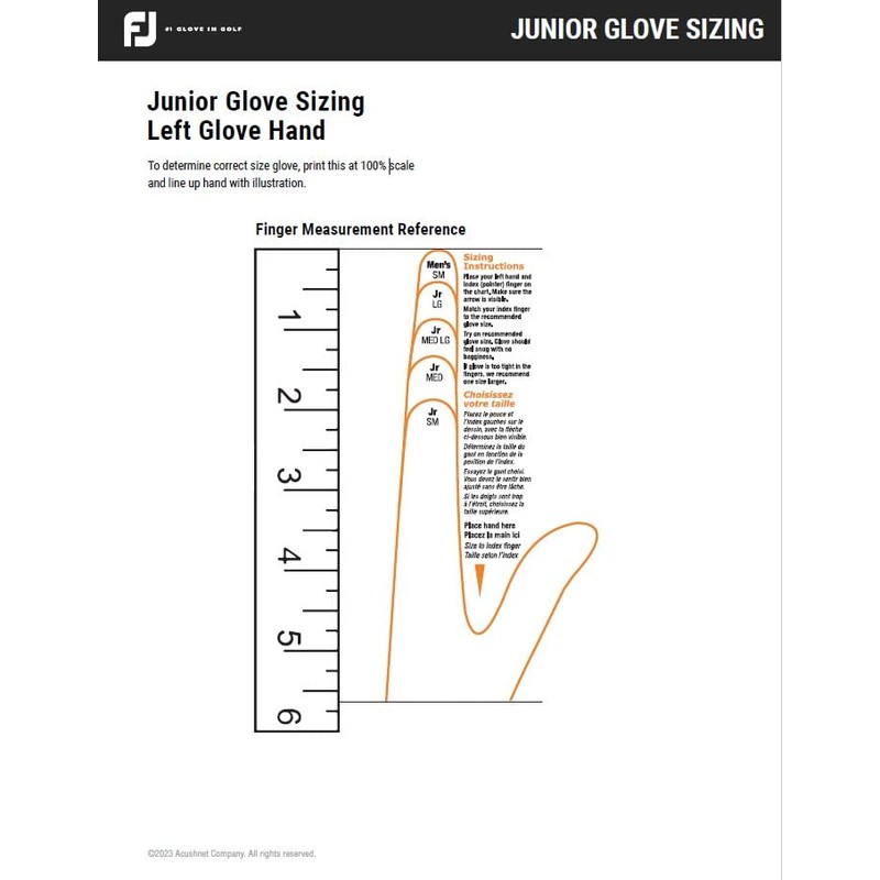 FootJoy Junior Golf Glove, White Medium/Large, Worn on Right Hand