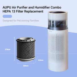 AUPU Genuine Replacement HEPA Filter for C1 Air Purifier and Humidifier Combo,99.97% Particle Filtration HEPA Filter with High-Efficiency Activated Carbon for Pets Odors,Smoke,Pollen,Dust(2 Pack)