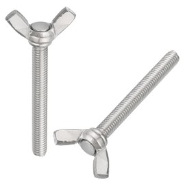 sourcing map 10pcs M6-1x50mm Wing Butterfly Screws Bolts, 304 Stainless Steel Wing Bolt Thumb Hand Screws Butterfly Screws