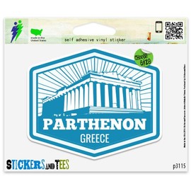 Parthenon Travel Vinyl Car Bumper Window Sticker 3" x 2"