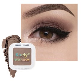 Kaely Pressed Single Eyeshadow Makeup, Cafe Au Lait Matte Highly Pigmented Monochrome Eye Shadow Palette, Waterproof Neutral Powde Mini Eyeshadow, sombras para ojos, Lightweight Blendable, 18
