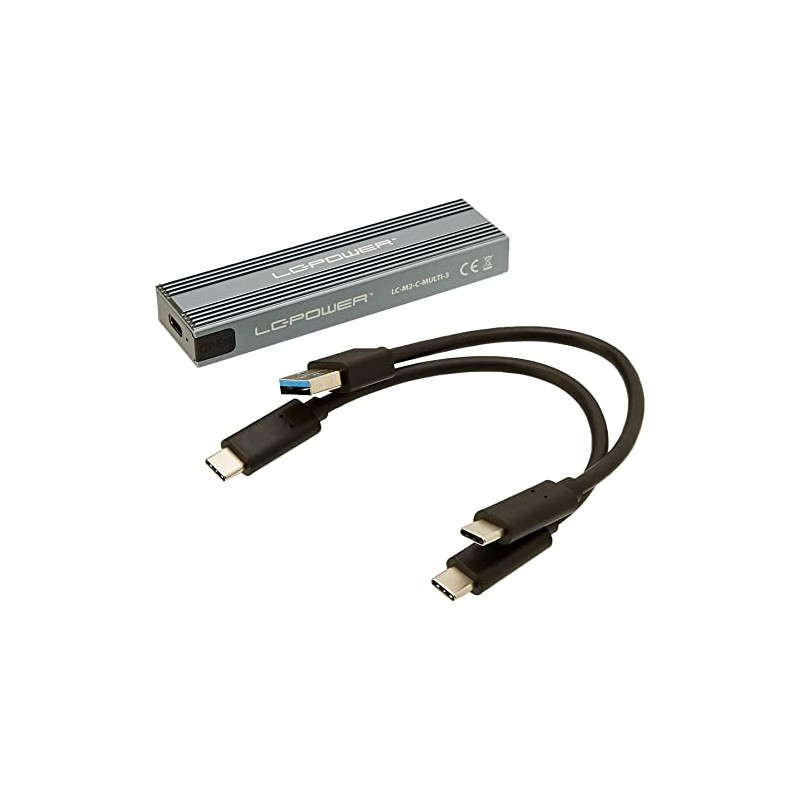 LC-Power M,2 LC-M2-C-MULTI-3 USB3.2M 2SSD Enclosure (NVMe and SATA)