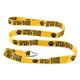 Visual Impairment Dog Leash Careful I'm Blind Do Not Spook Dog Leash Walking Training Dog Leashes Dog Owner Pet Lover Gift (Careful I'm Blind-YE)