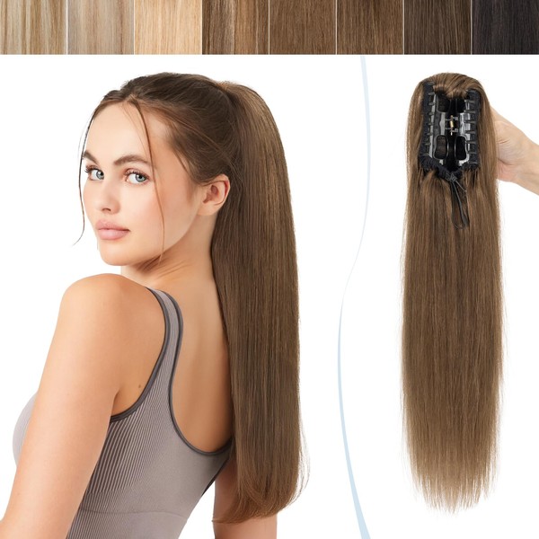 Sego Ponytail Extension Clip, 100% Real Remy Hair, 18 inches,