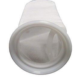 (10 Pack) #4 Size 10 Micron Liquid Filter Bags, Polyester Felt with Polypropylene Ring, 4-1/8" Diameter x 14" Length, Max Temperature 300°F, High Dirt Holding Capacity for Liquid Filtration