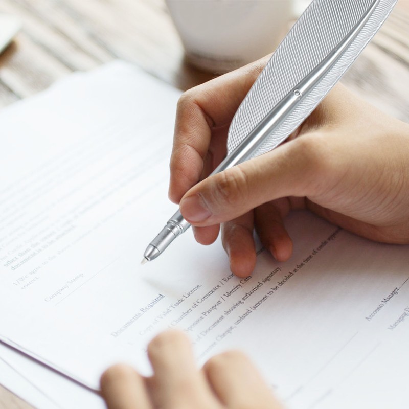 10Pcs Feather Pens Kids Ballpoint Pen Set ABS Plastic Office