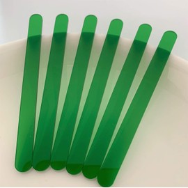 Set of 30 Reusable Acrylic Cakesicle Sticks, Gold Mirror Popsicle Sticks for Party Favors (Translucent Green)