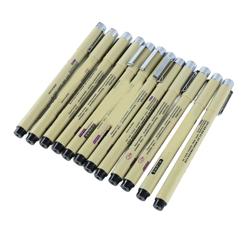12pcs Waterproof Fine Tip Pens Quick Drying Smoothly Writing Nylon