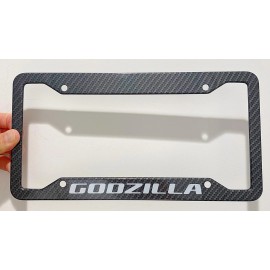 Unbranded Godzilla Metal Carbon Fiber Look License Plate Frame
