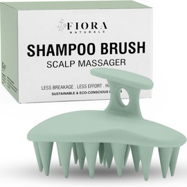 Fiora Naturals Scalp Massager Shampoo Brush - Silicon Scalp Scrubber & Exfoliator for Dandruff Removal and Hair Growth, Scalp Brush for Wet & Dry Hair, Shampoo Brush for Men, Women, Kids - BPA Free