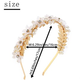 SSyang Headband with Clips, Rhinestone Headbands Navy Blue Crystal Hair Band Gemstone Vintage Thin Headband Party Prom Hair Accessories Headband for Women and Girls (Gold)