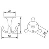 4 x Tromso 3-Way Swivel Hooks Stainless Steel Look Matt