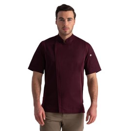 Chef Works Men's Springfield Chef Coat, Merlot, XX-Large
