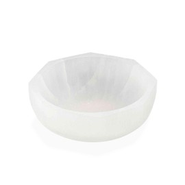 NKlaus Selenite Octagonal Bowl 10 x 10 x 4 cm - Handmade Octagon Bowl Made of Selenite, Ideal for Meditation and Healing Stones, Perfect Spiritual Decoration for Energetic Cleansing and Harmony 16437