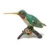 Kubla Crafts Enameled Green Hummingbird on Branch Trinket Box, Accented