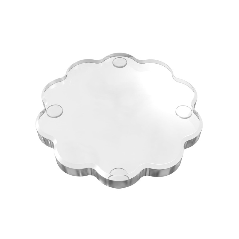 GRAHAM DESIGN Scalloped Acrylic Drink Coaster Set 4‑Pack with Circular