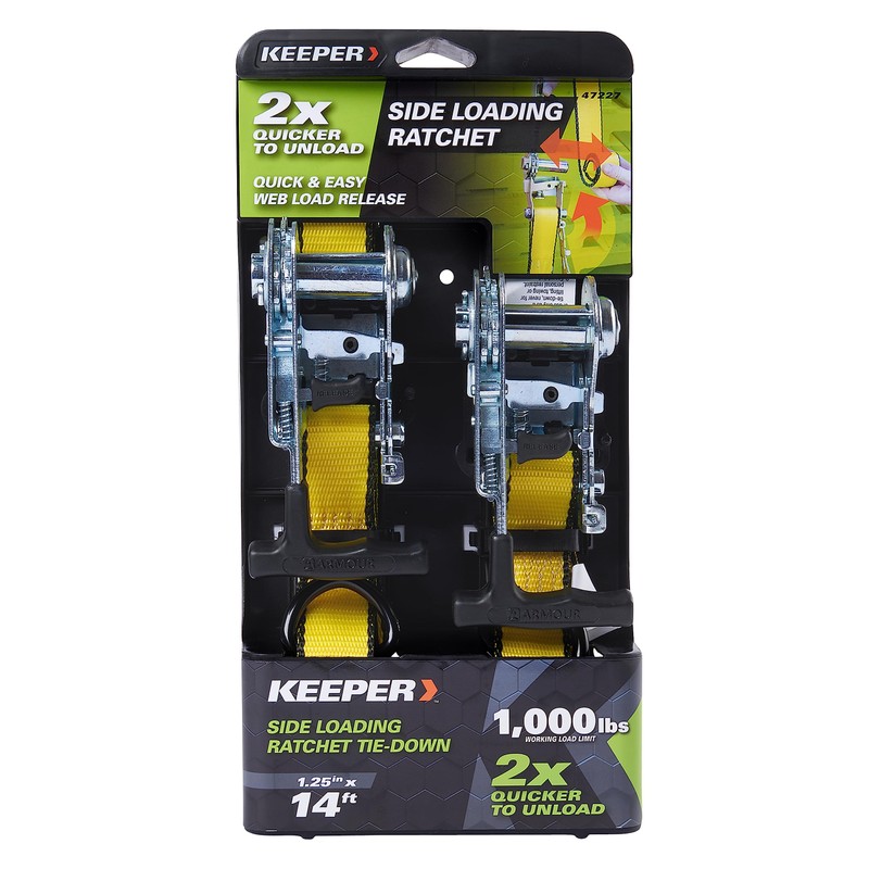 KEEPER 47222 2" x 27' Side-Loading Ratchet Tie-Down with J