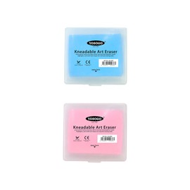 Yosogo Kneadable Art Eraser with Case (Pink and Blue, 2 Pieces)
