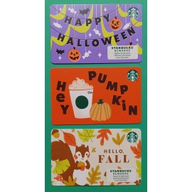 STARBUCKS CARDS 2024 " 3 FALL CARDS " BRAND NEW  GREAT PRICE