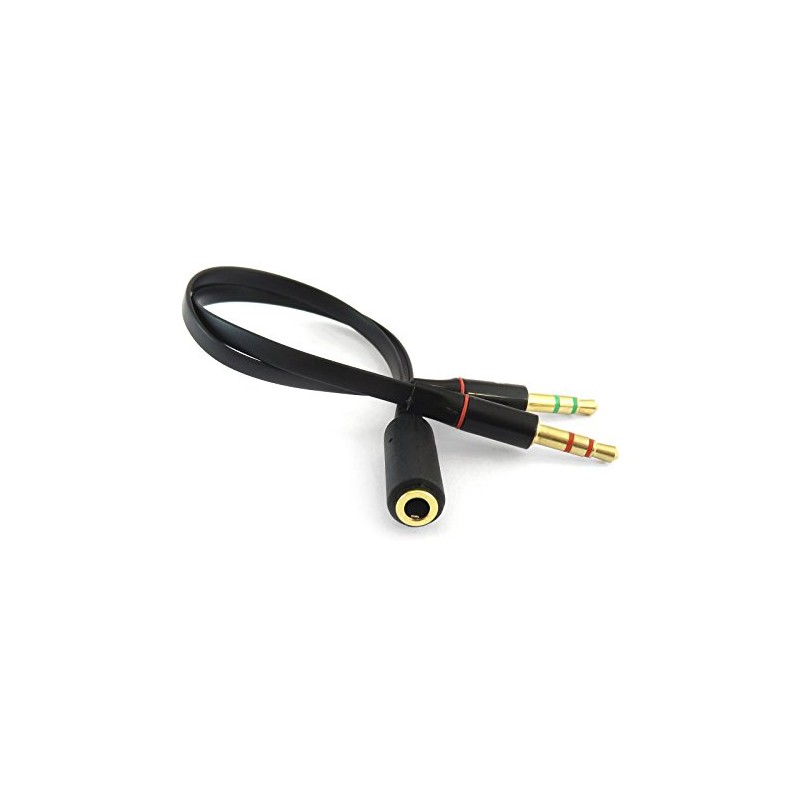 iXium® 3.5mm Female to 2 Male Headphone Headset Microphone Y