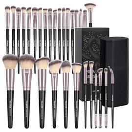 MAANGE 30 Pcs Brochas de Maquillaje Profesionales con Estuche, Base de Maquillaje Facial Sintética Premium Polvo Rubor Sombra de Ojos Mezcla Brochas p