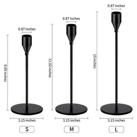 Wadaddy Matte Black Candlestick Holders, Candle Holders Set of 6, Elegant Candlestick Holder for Home Decor, Wedding, Party and Anniversary, Decorative Taper Candle Holders Fits 3/4 Inch Candle