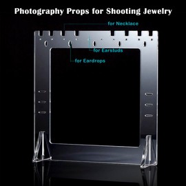 RENIAN Jewelry Photography Props Board Acrylic Frame Tabletop Stand for Studio Shooting Necklaces, Stud Earrings and Earrings Drop Dangle Display Holder