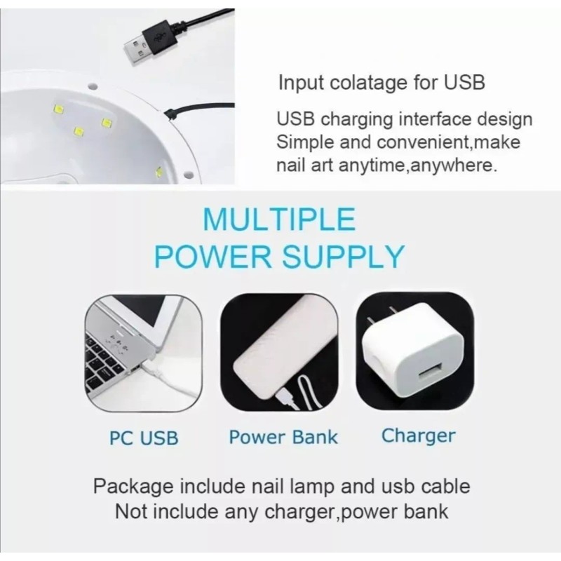 Yuqing Lámpara Para Uña Led Uv Digital Display Temporizador 54w