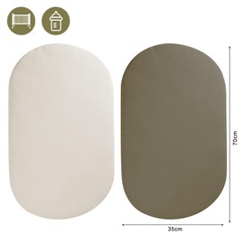 Fitted Sheet for Pram, Fitted Sheet 70 x 35 cm Fitted Sheet Side Bed Pram Mattress Cover Pram Fitted Sheet Baby Bed Accessories Fitted Sheet Bassinet