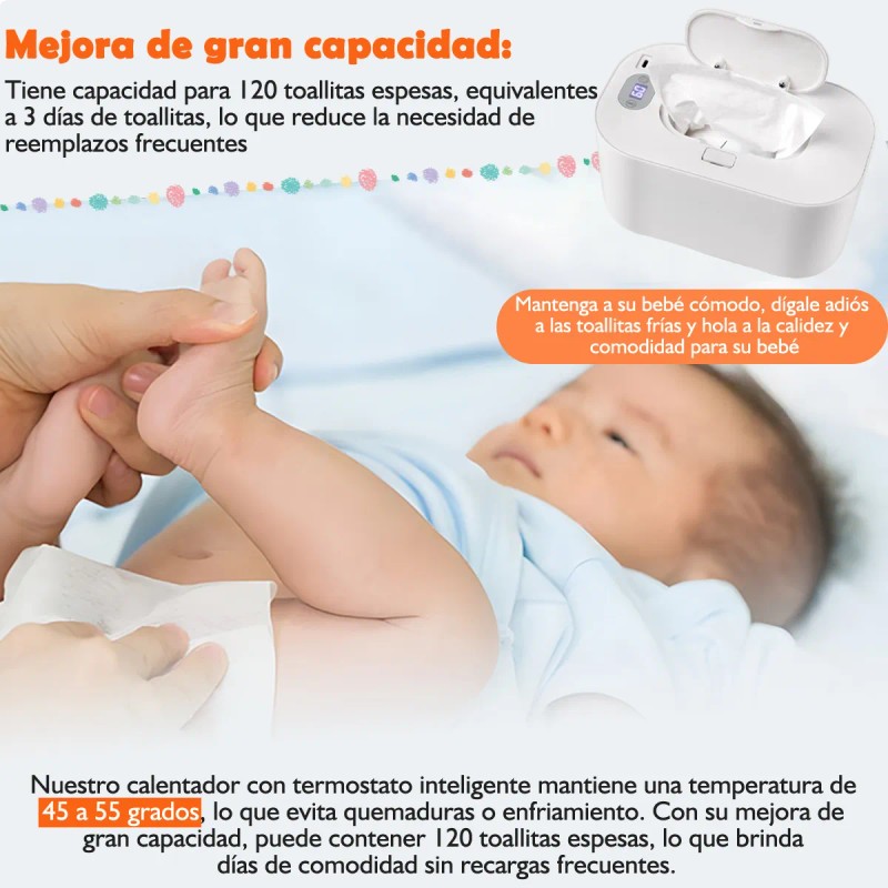 Calentador De Toallitas Húmedas Led Termostato Para Bebés