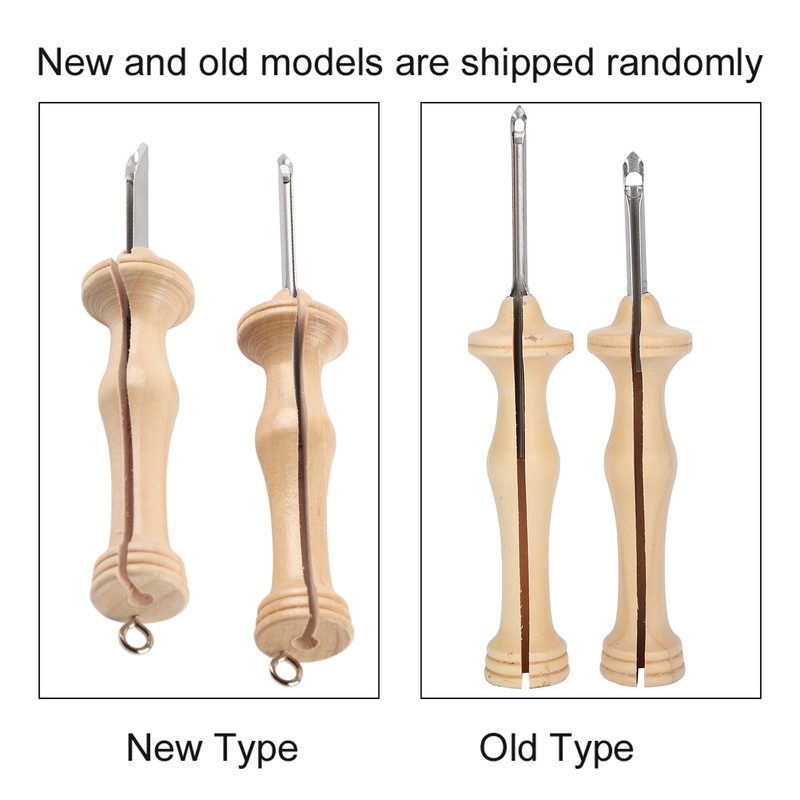 2Pcs Punch Needle Embroidery Kit Wooden Handle Yarn Needle DIY