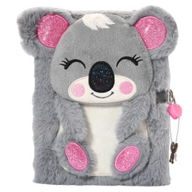 PinkSheep Koala Diary with Lock and Keys, Plush Koala Journal Notebook for Children, 160 Pages Secret Lock Diary for Writing and Drawing, Koala Gifts for Girls
