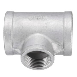 QUARKZMAN Tee-Rohrverschraubung (1" x 1-1/2" x 1-1/2") NPT-Weiblich 304 Edelstahl T-förmiger Reduzierer 3-Wege-T-Verbinder für industrielle Verbindungen von Wasser, Luft, Gas, Öl