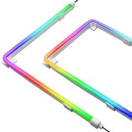 EZDIY-FAB New Addressable 5V 3PIN RGB LED Strip Set, Smooth Light Bar and Mounting Clip, for PC Computer Case (Compatible with ASUS Aura Sync and MSI Mystic Light Sync)-2 Pack 40CM