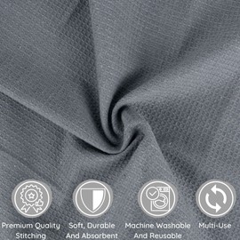 Pagnanno, Hotel Quality Tea Towel with Waffle Weave, Professional Cotton, 45 x 70 cm, Super Absorbent and Quick Drying Tea Towels, Waffle, Grey)