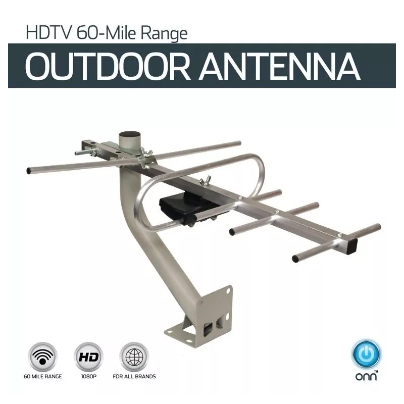 onn. 4K Hd TV Outdoor Antenna With 60-Mile Range ONB17CH003E