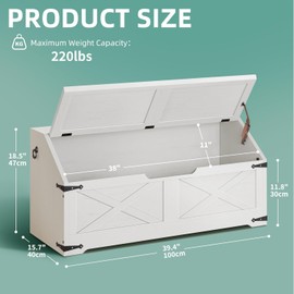 YITAHOME Wooden Storage Chest, 39.4" Storage Bench with Casters, Storage Trunk for Living Room, Bedroom, Entryway, Stylish Storage Organizer for Home Organization or Decor