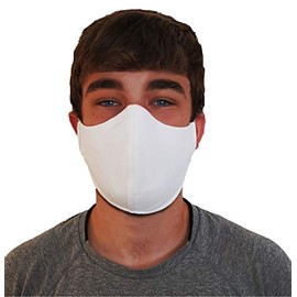 Face Covering, UK Manufactured, 3 layer protection, Breathable Fabric, Polygiene Technology, Washable, Reusable, Silver Technology, Indoor and Outdoor Use, UK distribution (ADULT, WHITE)