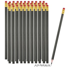PATIKIL Erasable Colored Pencils, 36 Pcs Oil Color Pencils with Erasers Hexagonal Rod Wooden Colored Pencils for Tests Marking Grading Art Painting, Black