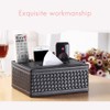 PU Leather Rectangular Remote Control Tissue Box Organizer Tissue Box