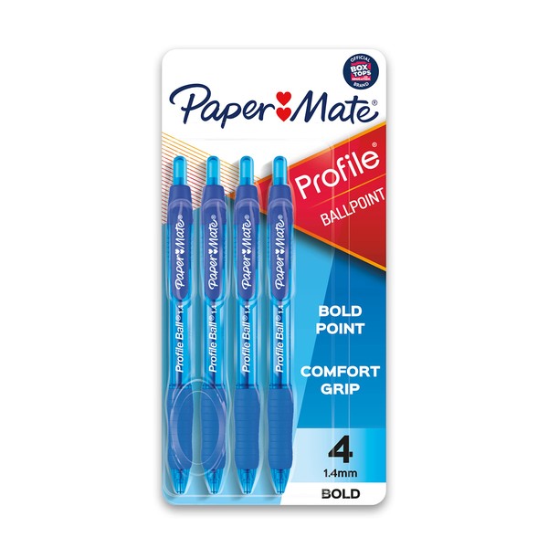Paper Mate Profile Retractable Ballpoint Pens, Bold Point (1.4 mm),