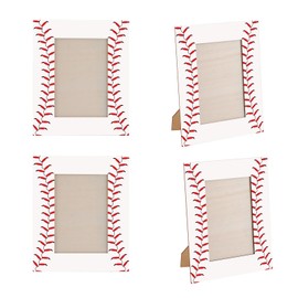 Denylo pro 4 Pcs Baseball Picture Frame 4x6 Inch Baseball Tabletop Picture Frame Sports Theme Photo Frame Wood Frame Gifts for Fathers Day Team Player Women Men Athletes