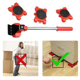 Furniture Moving Helper, Load Capacity 882.1 lbs (400 kg), Moving Carrier, 360° Rotation, Light Carry Dolly, Dolly, Caster with Brake, Moving, Anti-Slip Putting Included, Light Carry, Mini Dolly, Set