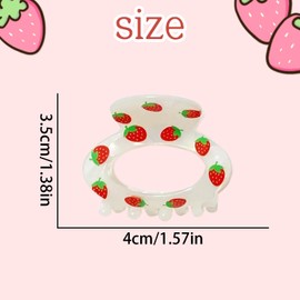 Strawberry Hair Claw Clips for Women Aesthetic Claw Clips for Thick Thin Back to School Teacher Clip Strawberry Birthday Party Gifts Cute Spring Summer Barrettes Fruit Claws Hair Accessories 1Pcs