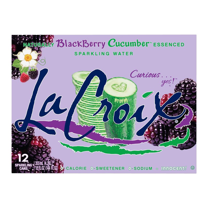 La Croix Sparkling Water, Blackberry Cucumber, 12-Pack Zero Sugar, Zero