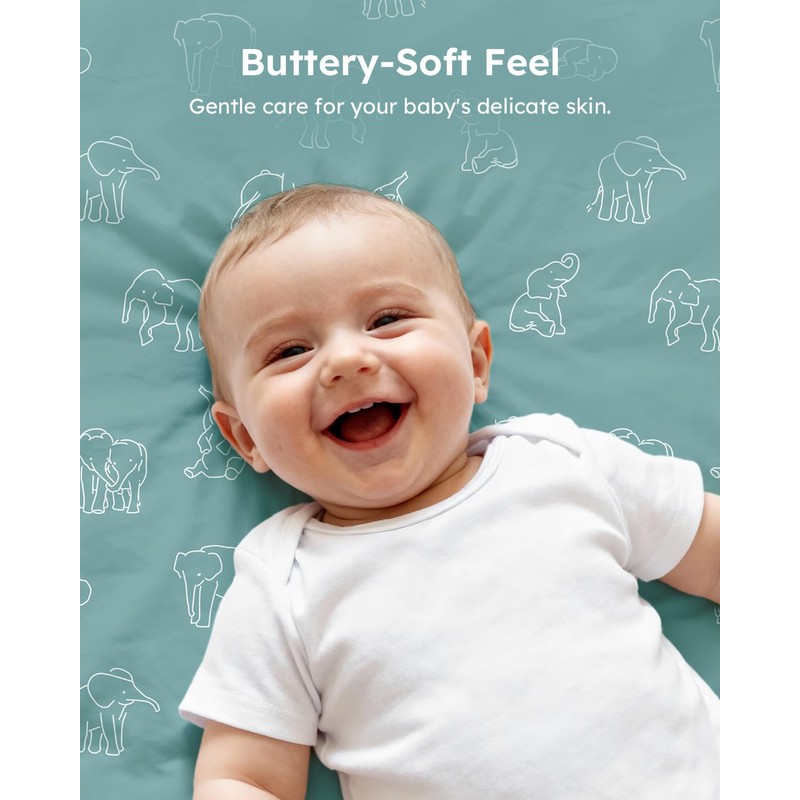 Unnivoll Pack and Play Sheets Fitted 3 Pack, Mini Crib