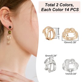 PandaHall 28 Round Bead Frames Gold Silver Spacer Beads Circle Frame Charms Brass Beads Frame with Star Double Hole Beads Charms for Jewellery Bracelet Necklace Earring Making for 8 mm Beads