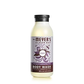 Mrs. Meyer's Gel de ducha hidratante para mujeres y hombres, fórmula de gel de ducha libre de crueldad animal y biodegradable, fabricado con aceites esenciales, aroma a lavanda, 16 onzas