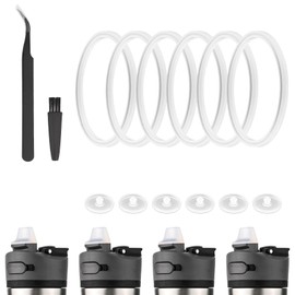 PEUTIER 6pcs Gasket & 6pcs Vent Valve for Contigo Ashland Chill Water Bottle 24oz, Silicone O Ring Replacement Parts Water Bottle Sealing Ring with Brush Tweezers for Contigo Water Bottle Lid